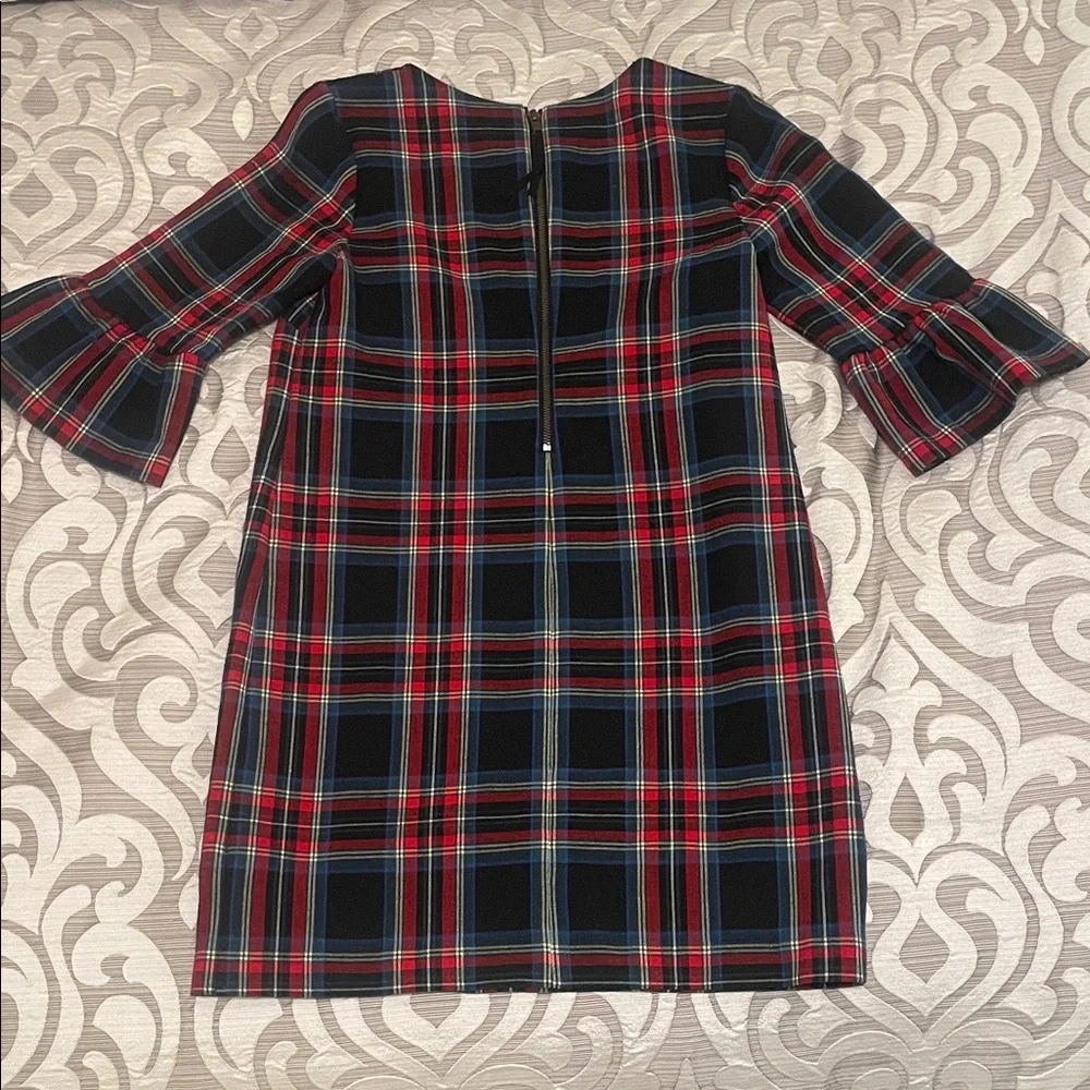 Vineyard Vines Jolly Plaid Flutter Sleeve Shift Dress Size 4 - Picture 4 of 4